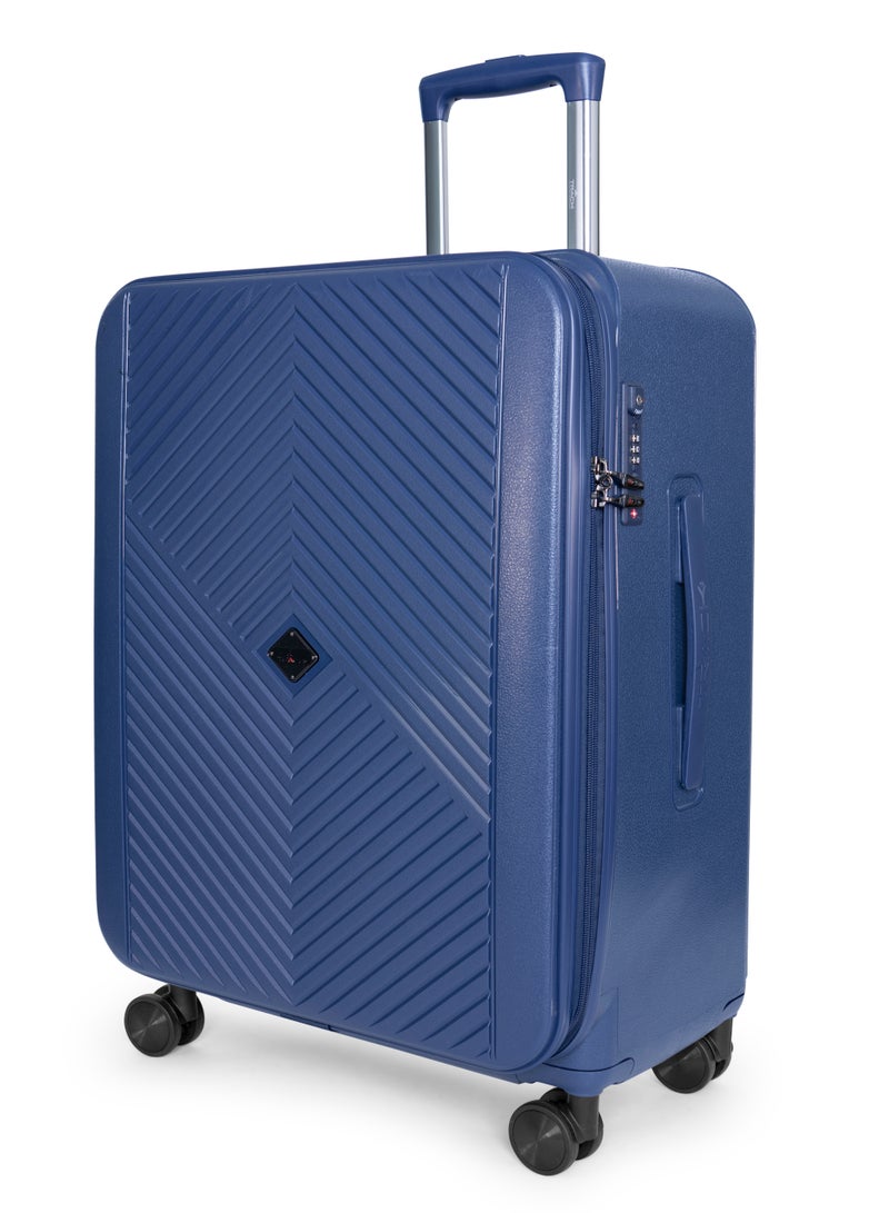 Track Track Tank Series Luggage Set Navy – Durable ABS Hard-Shell Suitcase with Double Spinner Wheels, Secure Combination Lock & Anti-Theft Zipper Suitcase set, 3-Piece Lightweight Travel Set Suitcase  - Image 3