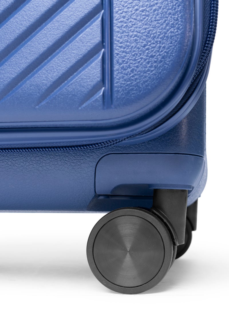 Track Track Tank Series Luggage Set Navy – Durable ABS Hard-Shell Suitcase with Double Spinner Wheels, Secure Combination Lock & Anti-Theft Zipper Suitcase set, 3-Piece Lightweight Travel Set Suitcase  - Image 4