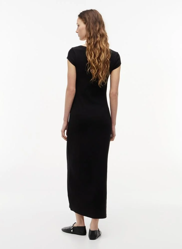 تومي جينز Tommy Badge Ribbed Maxi Dress