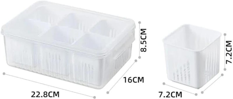 Clazkit Plastic Fridge Storage Boxes Freezer Storage Containers, Container Kitchen Storage Set, Vegetable Storage, Draining Crisper Refrigerator Food Box Set Of 2, Transparent - Image 4