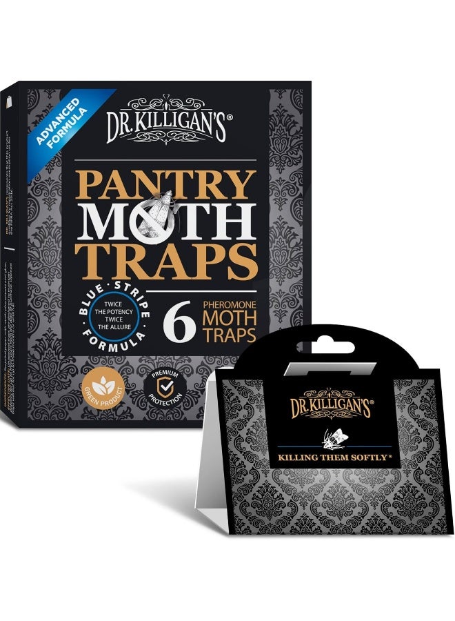 Dr. KILLIGAN'S Dr. Killigan's Premium Pantry Moth Traps with Pheromone Attractant | Safe, Non-Toxic with No Insecticides | Organic (6, Black)  - Image 1