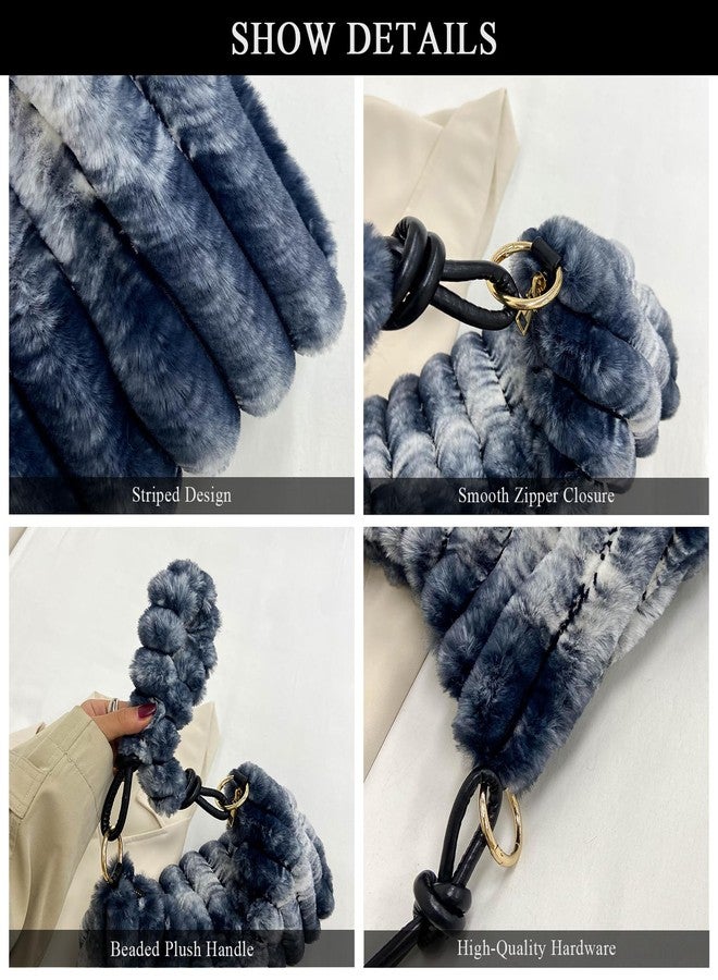 Extolove Furry Purse for Women Y2K Fluffy Shoulder Bag Faux Fur Purse Fuzzy Tote Bag (White) - Image 5