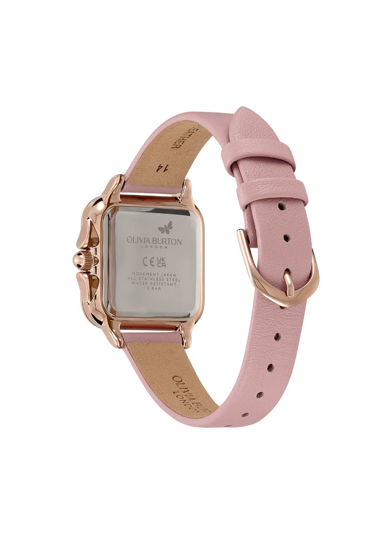 OLIVIA BURTON SQUARE ANALOG WOMEN'S LIGHT CARNATION GOLD CASE WATCH - 24000122 - Image 5