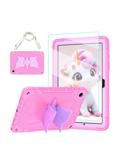 Case for Samsung Galaxy Tab A9+/ A9 Plus 11 inch 2023 with Tempered Glass Screen Protector, Unicorn Stand Shoulder Strap for Galaxy Tab A9 Plus Tablet Case for Kids Girls