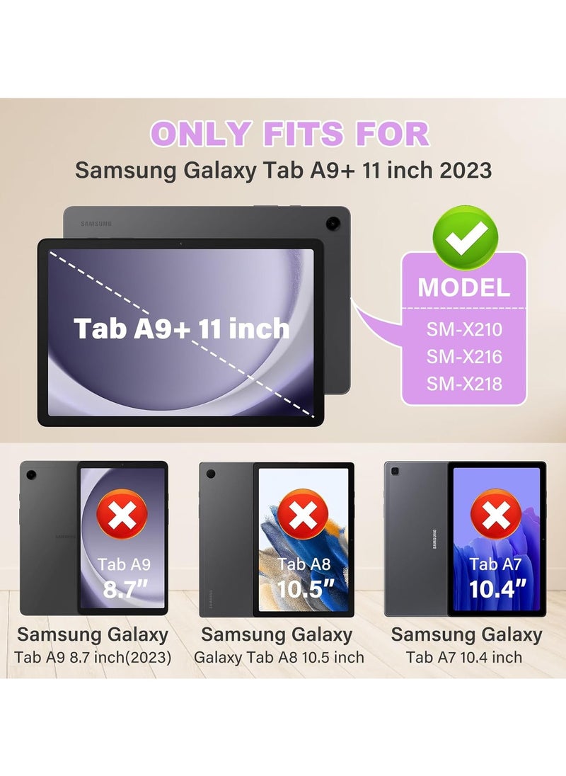 General - Case for Samsung Galaxy Tab A9+/ A9 Plus 11 inch 2023 with Tempered Glass Screen Protector, Unicorn Stand Shoulder Strap for Galaxy Tab A9 Plus Tablet Case for Kids Girls - Image 1