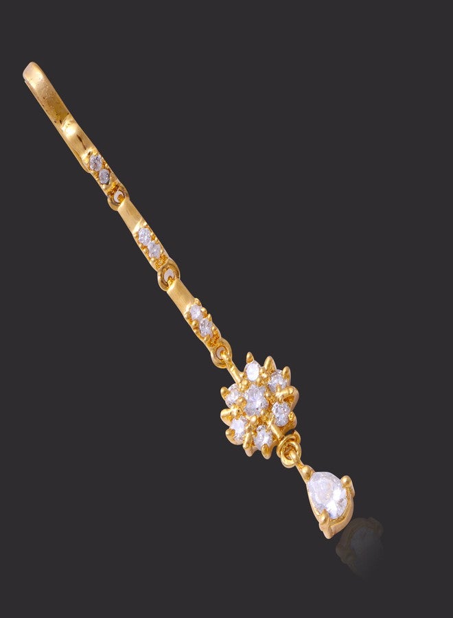 Vama Fashions Borla Maang teeka Tikka Mangtika Mang tika for Wedding Bridal - Image 3