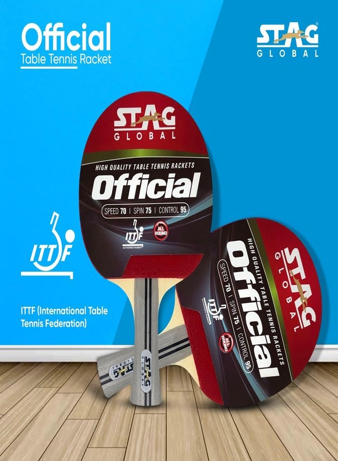 ستاج مضرب تنس طاولة رسمي من المطاط والخشب من شركة STAG (متعدد الألوان) - Image 2