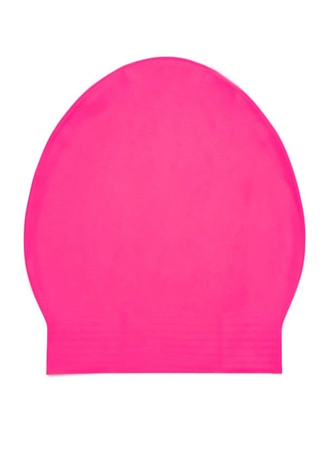 UDKI Silicone Swimming Cap | F/S | Pack of 1 | Pink Textured Swim Cap | for All Age Group - Image 1