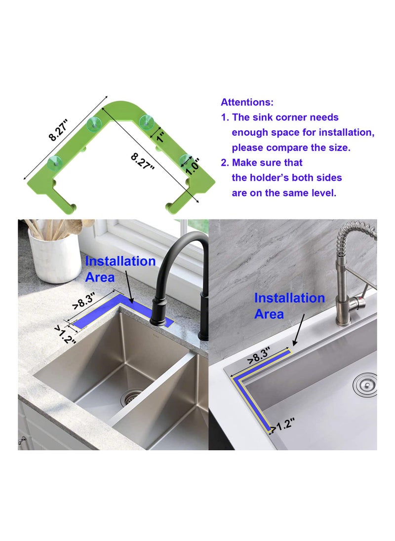 Generic - Sink Filter Net with Triangle Tri-Holder, Sink Strainer Bag, Corner Sink Strainer Basket, Kitchen Waste Storage Rack, Includes 100 Mesh Bags and 1 Holder for Easy Waste Disposal. - Image 1