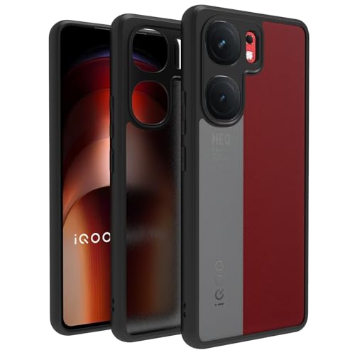 RIGGEAR Shockproof Sleek Hybrid Armor Back Cover Case Compatible with iQOO Neo 9 Pro 5G (Smoke Black Matte PC + Black TPU Bumper) - Image 1
