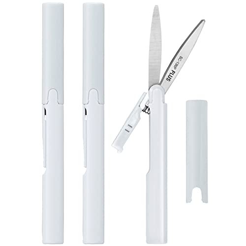 Plus Pen Style Compact Twiggy Scissors with Cover, 3-Pack White - Image 1