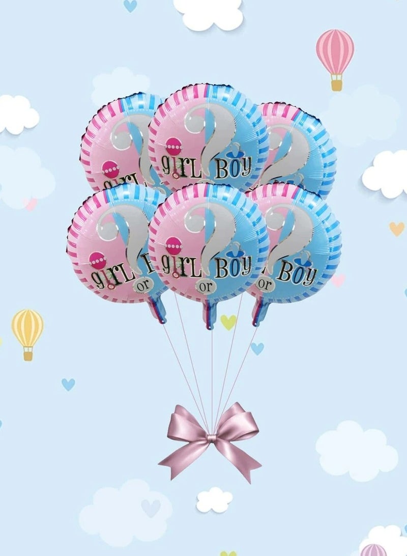 Gender Reveal Party Decorations Set of 6 18" Balloons Perfect for adding a special festive touch - Image 1