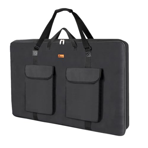 TreochtFUN Portfolio folder for artwork,artist Portfolio Case 23 X 31.5 In, Portfolio Bag A2 With Shoulder Strap, Art Carry Bag For Large Drawing Paper Post Board Supplies .(Black) - Image 1