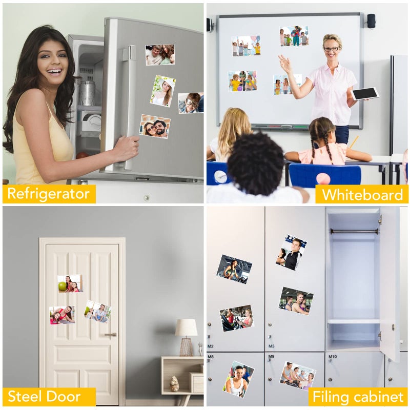YixangDD 15 Pack Magnetic Picture Frame, 4 x 6 Inches Fridge Magnetic Photo Frames, Magnetic Photo Frames for Refrigerator, Home, School, Office (White) - Image 3