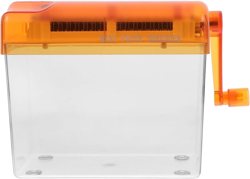 Mini Manual Paper Shredder Handheld Document and Photo Cutter Portable for Home Office Use Orange - Image 1