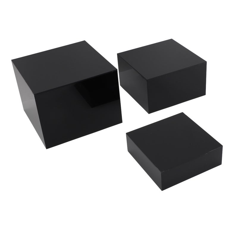 Black Acrylic Risers Display Stands: 5-Sided Stable Design - Easy To Clean Multi-Purpose Acrylic Display Stands for Buffet, Retail, Restaurant And Exhibition Use - Image 5