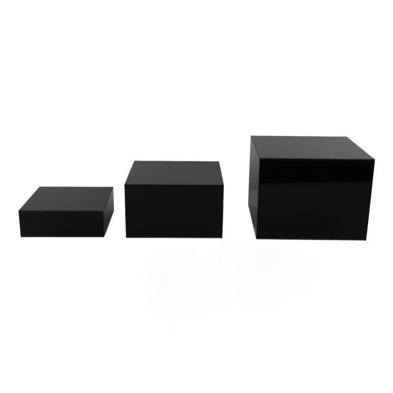 Black Acrylic Risers Display Stands: 5-Sided Stable Design - Easy To Clean Multi-Purpose Acrylic Display Stands for Buffet, Retail, Restaurant And Exhibition Use - Image 1