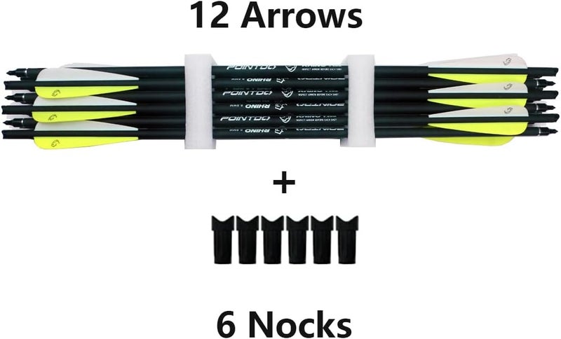 Pointdo 20inch Carbon Crossbow Bolts Crossbow Hunting Arrows with 4" Vanes and Replaced Arrowhead/Tip (12 Pack) - Image 5