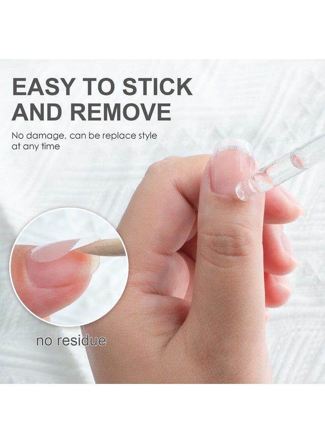 Canvalite 20Pcs Semi Cured Gel Nail Strips Kit For Women,Gel Nail Wraps Soft Press-Ons(White French Tip),Uv Gel Nail Stickers Required Uv Light Nail Diy Salon Quality Gel Polish Strips,Stocking Stuffers Gifts - Image 2