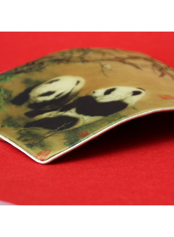 Chinese Style Creative Culture Silk Art Mouse Mat Coaster Meeting Celebration Tourism Foreign Affairs Souvenir Accompanying Ceremony-Pattern:Peking Opera Mask - Image 4