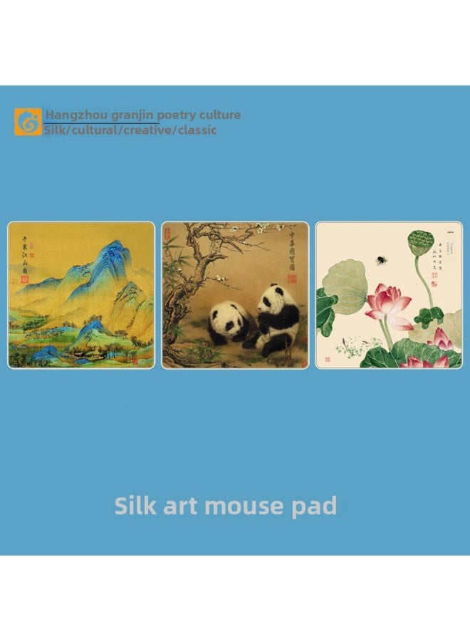 Chinese Style Creative Culture Silk Art Mouse Mat Coaster Meeting Celebration Tourism Foreign Affairs Souvenir Accompanying Ceremony-Pattern:Peking Opera Mask - Image 2