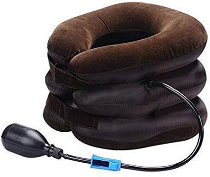 Portible Acupressure Health Care System Portable Neck Pillow Three Layer Tractor Massager Exerciser for Cervical Spine Neck Back Shoulder Pain Pack Of 1 - Image 1