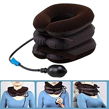 Portible Acupressure Health Care System Portable Neck Pillow Three Layer Tractor Massager Exerciser for Cervical Spine Neck Back Shoulder Pain Pack Of 1 - Image 3
