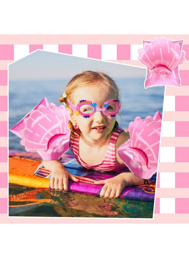 Leitee 3 Pcs Mermaid Pool Floats Set Include Inflatable Baby Swimming Float Swim Goggles Arm Bands Baby Pool Floats For Infant Water Swim Training Aids - Image 3