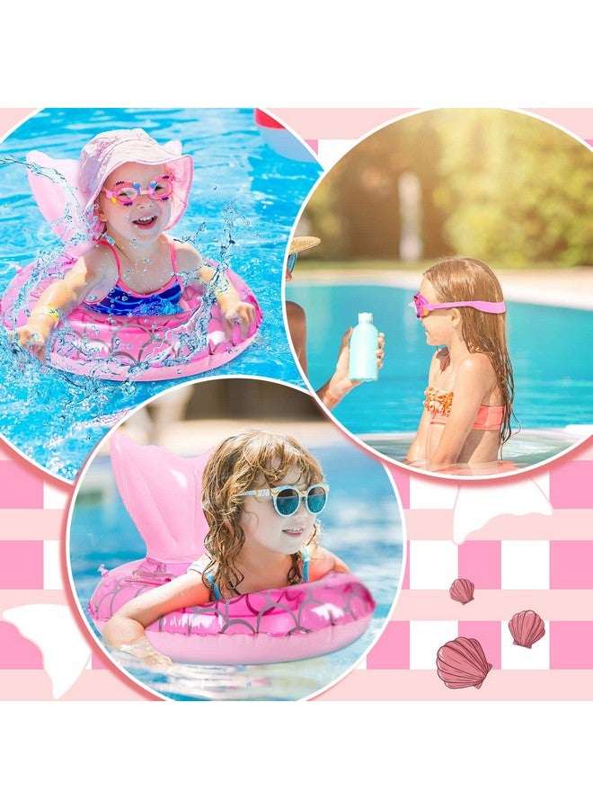 Leitee 3 Pcs Mermaid Pool Floats Set Include Inflatable Baby Swimming Float Swim Goggles Arm Bands Baby Pool Floats For Infant Water Swim Training Aids - Image 4