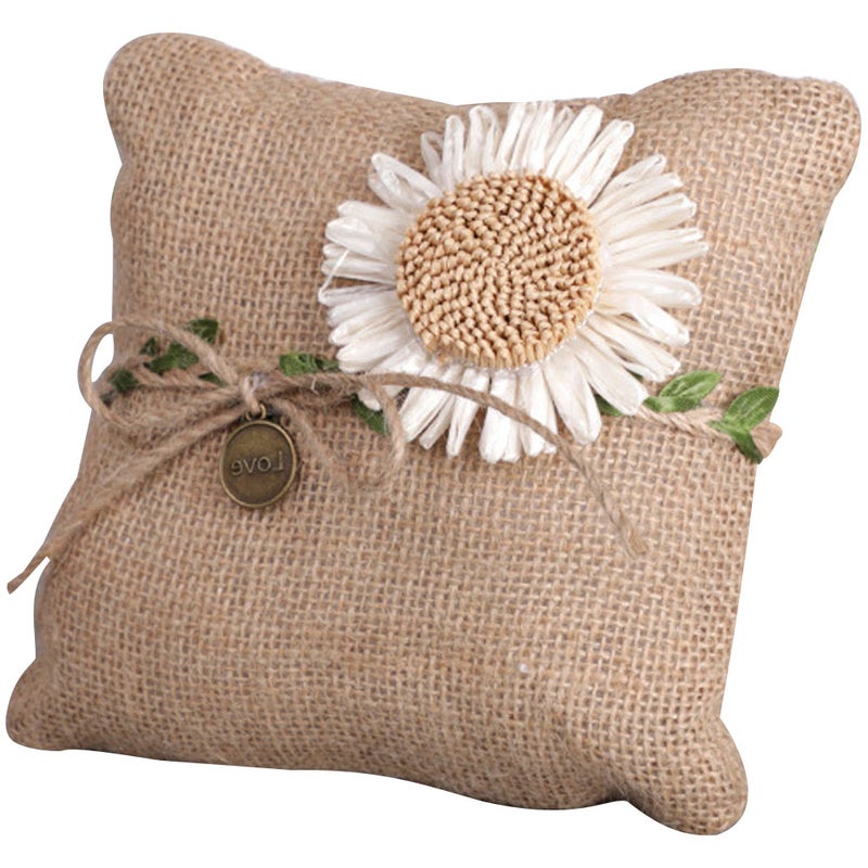🌱 وسادة حلقات زفاف مربع خشبي لحفل الزواج 15x15x4 5 سم مثالية للاستخدام الخارجي - Image 1