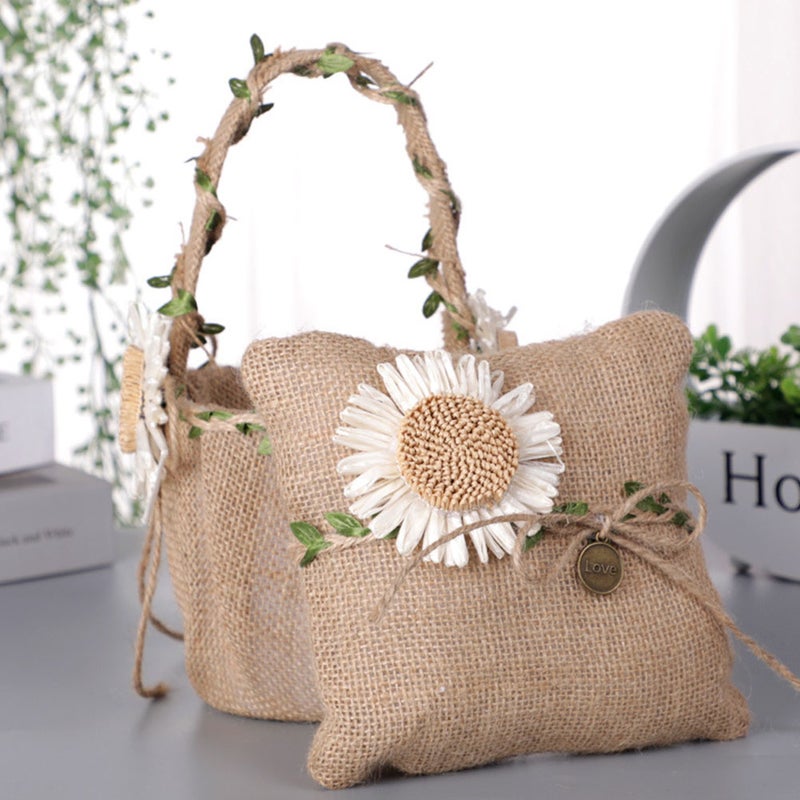 🌱 وسادة حلقات زفاف مربع خشبي لحفل الزواج 15x15x4 5 سم مثالية للاستخدام الخارجي - Image 5