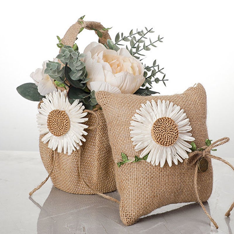 🌱 وسادة حلقات زفاف مربع خشبي لحفل الزواج 15x15x4 5 سم مثالية للاستخدام الخارجي - Image 4