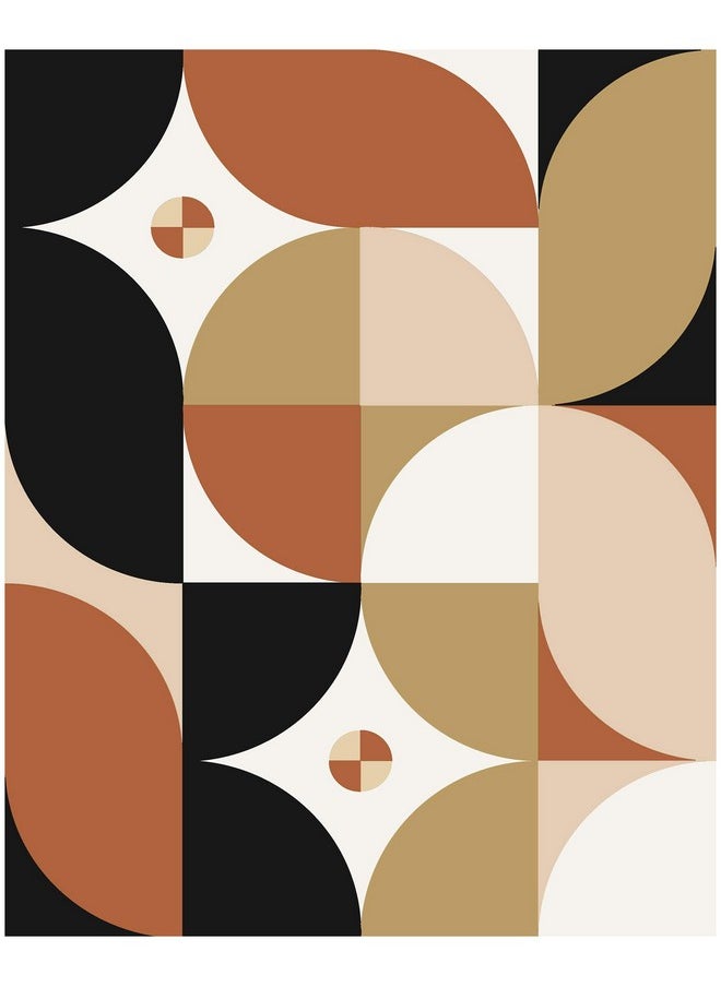 HAOKHOME 961302 Peel And Stick Wallpaper Geometric Khaki/Mistyrose/White/Black/Red Modern Wall Decor Bathroom Removable Mural 17.7In X 9.8Ft  - Image 1