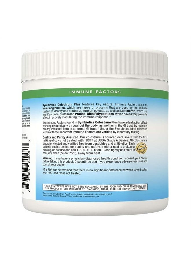 Symbiotics Colostrum Plus Powder Supplement for Immunity Support, 6.3 Ounces (180 g)  - Image 3