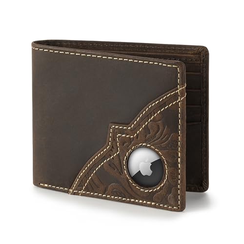 Wrangler Men's Wallet with AirTag Holder, Bifold Slim RFID Blocking Wallet, Genuine Leather, 11-22 Card Bifold - Image 1