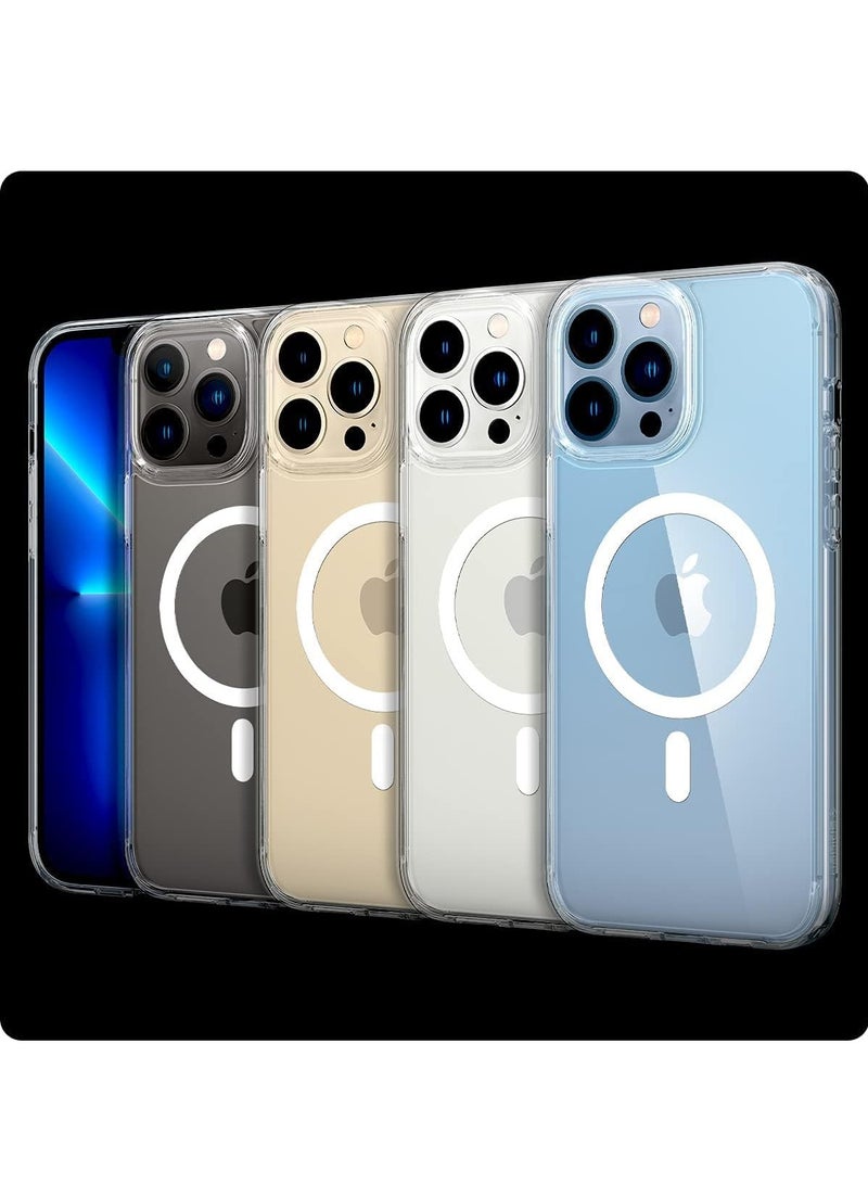 DUSALA IPhone 14 Pro Clear Magnetic Cover, MagSafe Compatible, Hybrid Protective, Crystal Clear Back Case, Shockproof Silicone Frame, Slim Transparent Case (iPhone 14 Pro) - Image 3