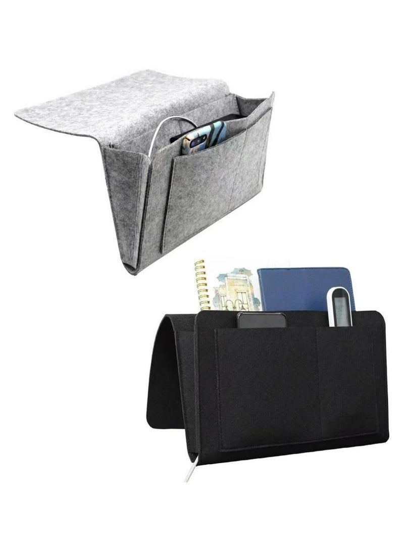 Oasisgalore 2PCS Felt Bedside Storage Organizer for Bed and Sofa - Image 2