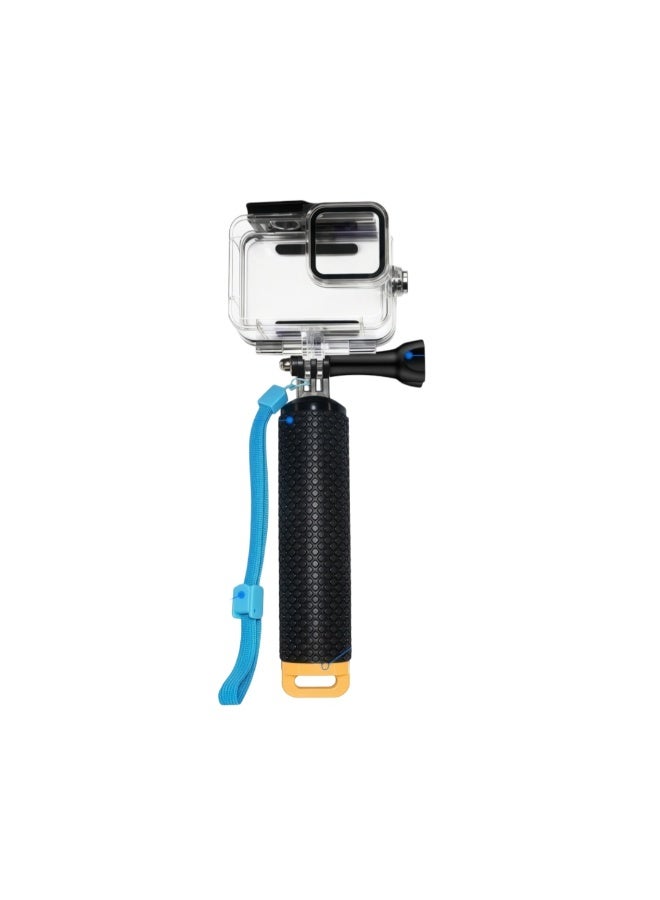 كاميرا سوداء مقاومة للماء متوافقة مع GoPro Hero 13/12/11/10/9 ، 60m (196ft) حالة الغوص تحت الماء مع قبضة اليد العائمة وإكسسوارات التثبيت الكاملة - Image 1