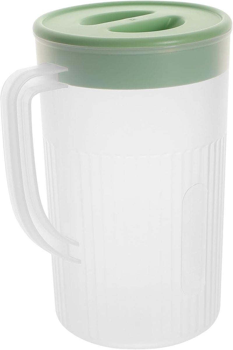 Large Capacity Drinking Water Pitcher with Lid, Cold Water Jug for Refrigerator Use, Heat Resistant Iced Tea and Lemonade Pitcher in Matcha Green – - Image 1