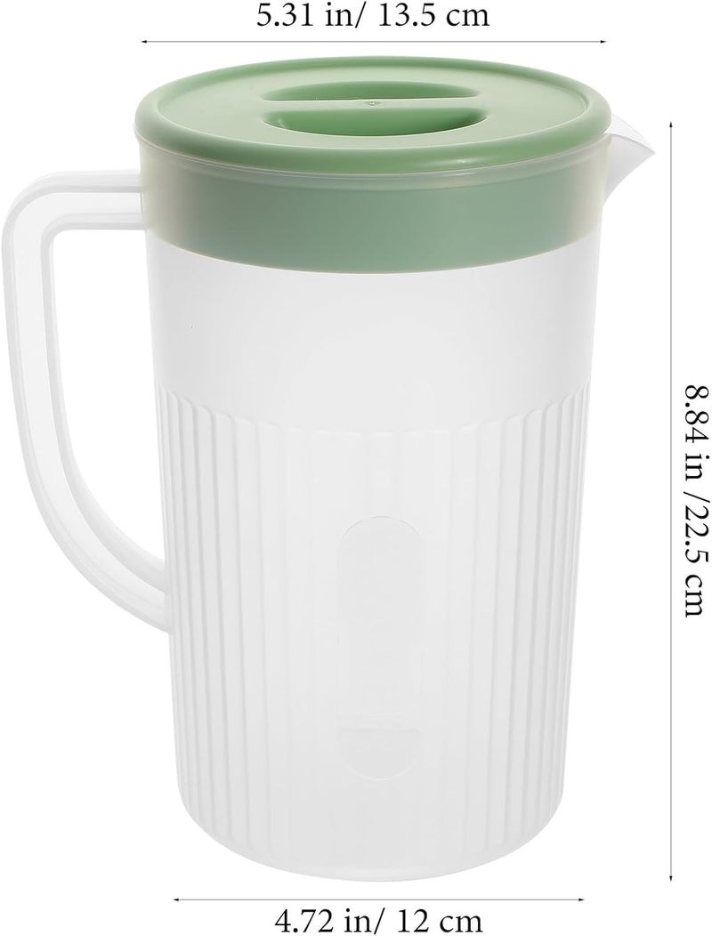 Large Capacity Drinking Water Pitcher with Lid, Cold Water Jug for Refrigerator Use, Heat Resistant Iced Tea and Lemonade Pitcher in Matcha Green – - Image 2