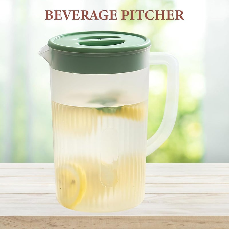 Large Capacity Drinking Water Pitcher with Lid, Cold Water Jug for Refrigerator Use, Heat Resistant Iced Tea and Lemonade Pitcher in Matcha Green – - Image 5