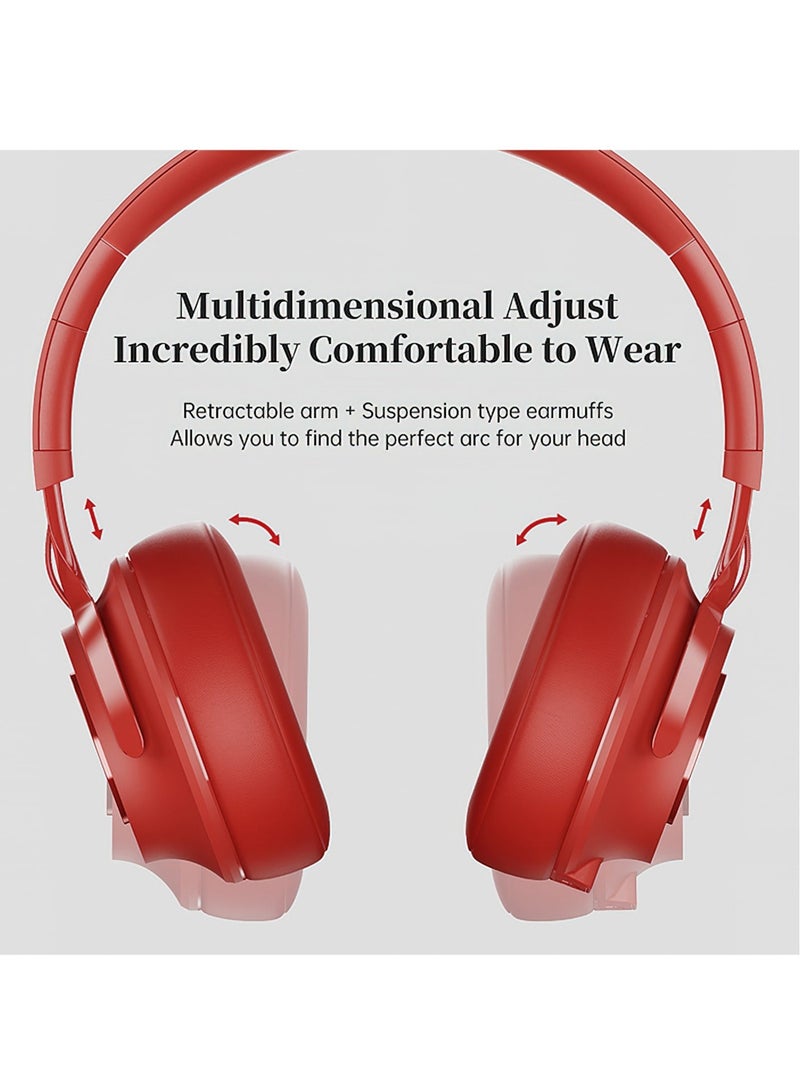 fingertime P1 Heavy Bass Wireless Bluetooth Headset for Sports, for Phone/PC Gaming Earpiece Bluetooth Headphones (Red) - Image 4