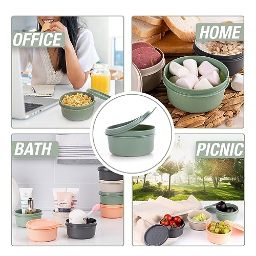 EYNEL Set of 12 Small Round 9 oz Deli Containers with Lids, Airtight Leakproof Reusable Food Storage, Plastic To Go Bento Box, Mini Lunch Box, Snack Storage Bowl, for Kitchen, Picnic (12) - Image 5