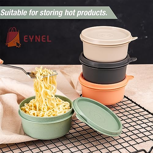 EYNEL Set of 12 Small Round 9 oz Deli Containers with Lids, Airtight Leakproof Reusable Food Storage, Plastic To Go Bento Box, Mini Lunch Box, Snack Storage Bowl, for Kitchen, Picnic (12) - Image 4