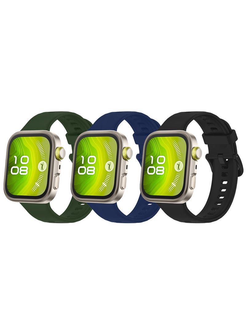 CATANES 3Packs Wristband for Huawei Watch Fit 3/Fit 4/Fit 4 Pro Bands, Silicone Bracelet Quick Release Arm Band, Replacement Smartwatch Band Quick Release Sport Straps - 3 Colours  - Image 3