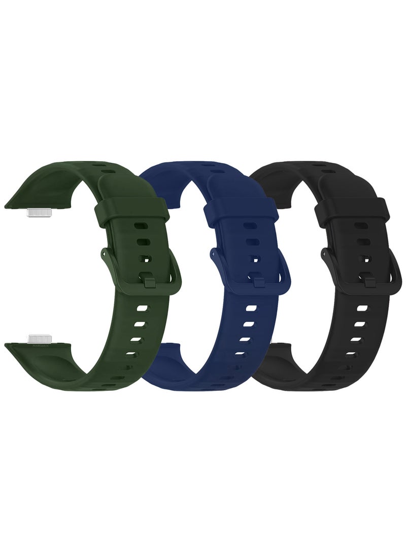 CATANES 3Packs Wristband for Huawei Watch Fit 3/Fit 4/Fit 4 Pro Bands, Silicone Bracelet Quick Release Arm Band, Replacement Smartwatch Band Quick Release Sport Straps - 3 Colours  - Image 2