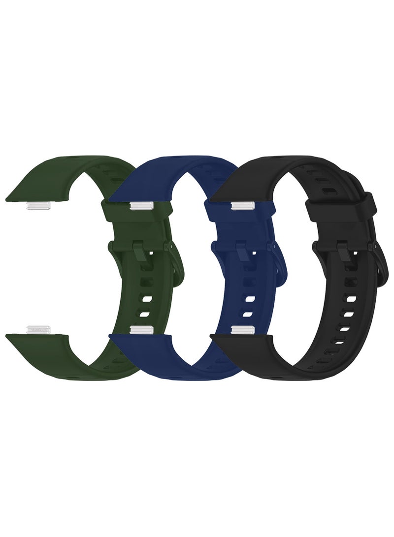 CATANES 3Packs Wristband for Huawei Watch Fit 3/Fit 4/Fit 4 Pro Bands, Silicone Bracelet Quick Release Arm Band, Replacement Smartwatch Band Quick Release Sport Straps - 3 Colours  - Image 1