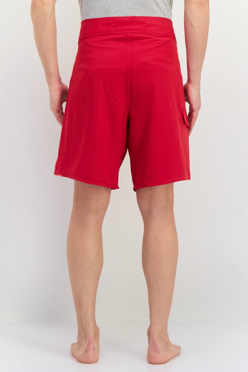 Burnside Men Drawstring Board Shorts, Red - Image 3
