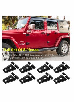 Y&D 8 Pack Door Hinge Cover Trim Exterior Accessories Fit for JK JKU Sport Rubicon Sahara X Unlimited 2Door and 4Door 2007-2018  - Image 2