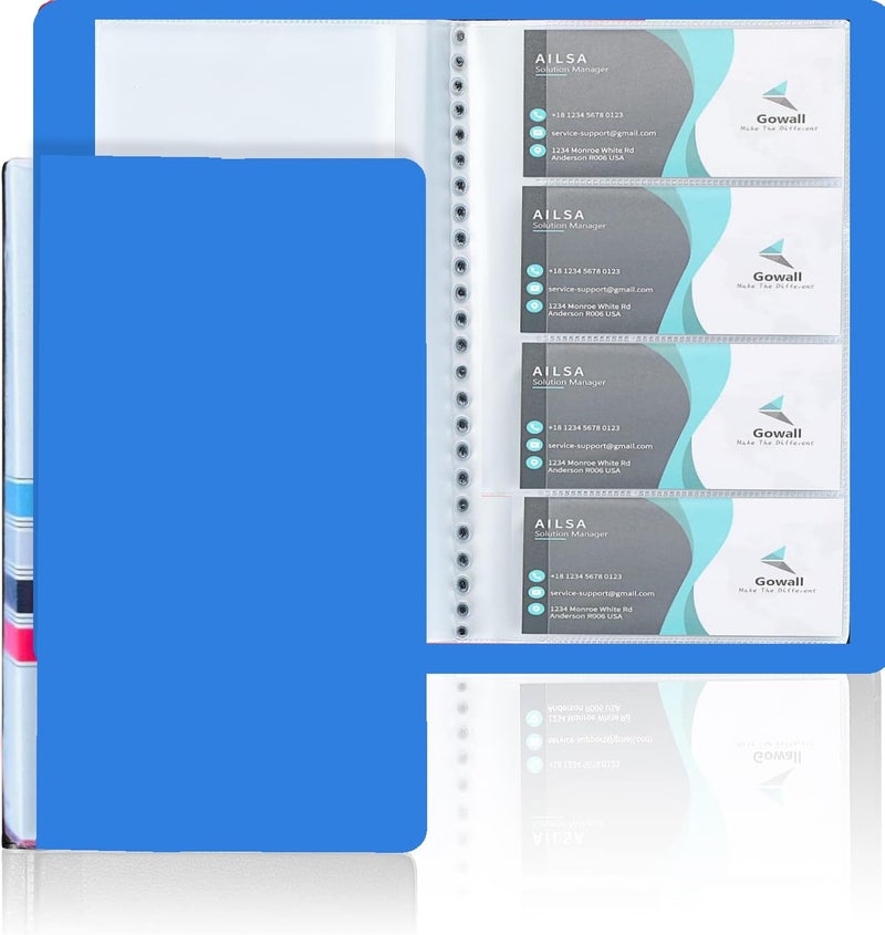 NSSP Business Card Holder, Debit/Credit/Business/Visiting Name Id Card Holder Book Case Organizer File - 480 Pockets(Pack of-5)-blue color - Image 1